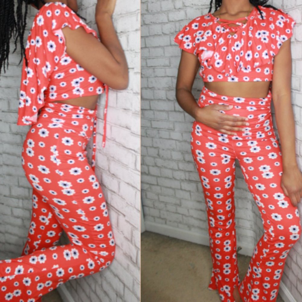 70s Hippie Flower Child Matching Set
